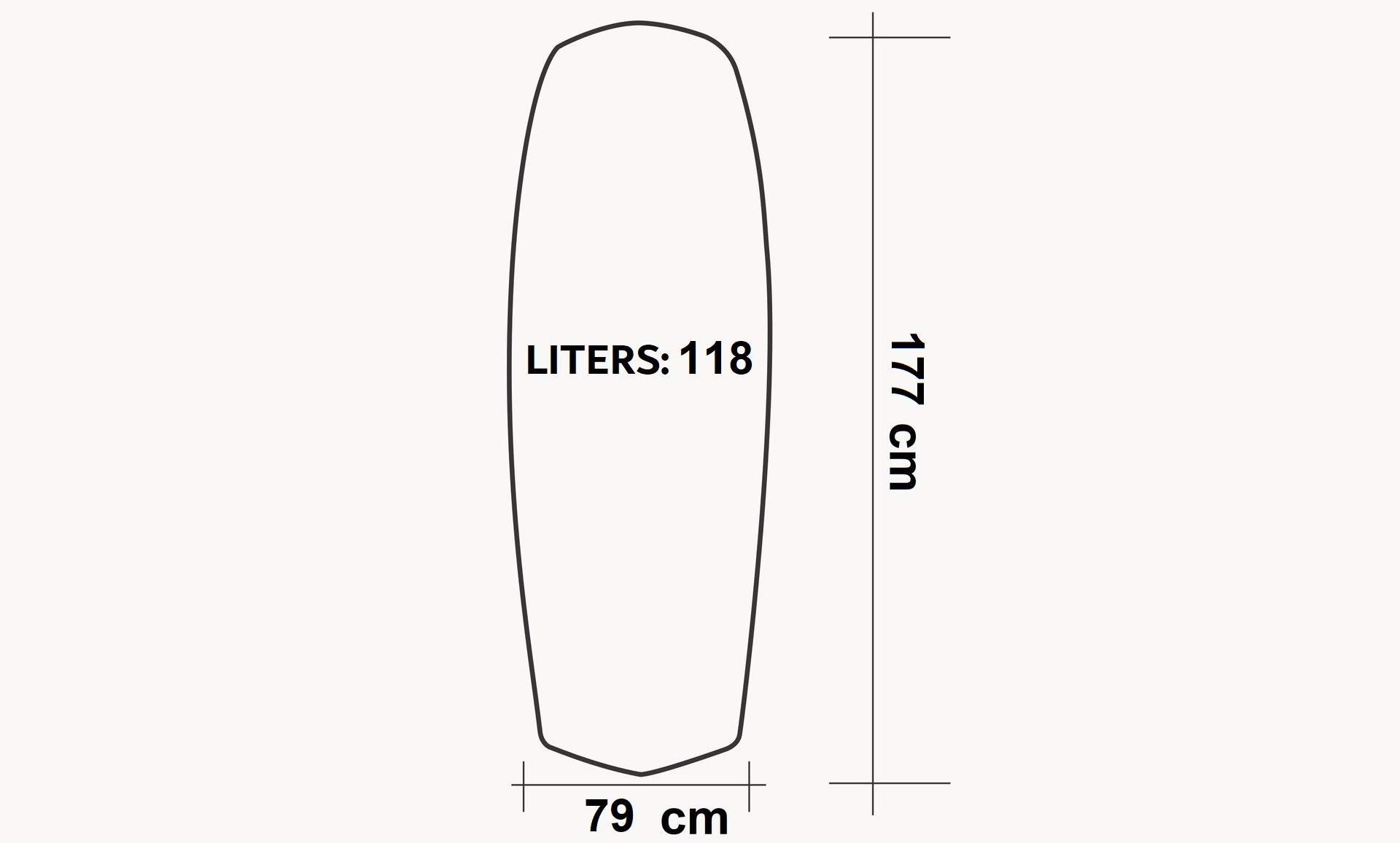 T118 Board with bag - 118 L specs